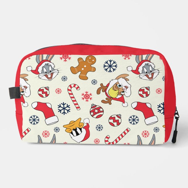 BUGS BUNNY™, DAFFY DUCK™ & Lola Christmas Pattern Dopp Kit (Front)
