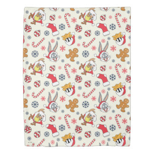 BUGS BUNNY™, DAFFY DUCK™ & Lola Christmas Pattern Duvet Cover