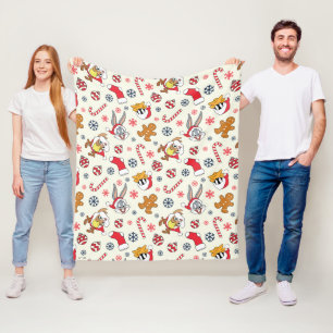 BUGS BUNNY™, DAFFY DUCK™ & Lola Christmas Pattern Fleece Blanket