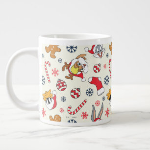 BUGS BUNNY™, DAFFY DUCK™ & Lola Christmas Pattern Giant Coffee Mug