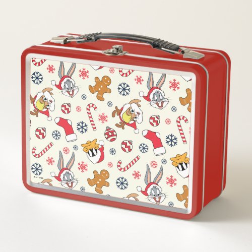 BUGS BUNNY™, DAFFY DUCK™ &amp; Lola Christmas Pattern Metal Lunch Box