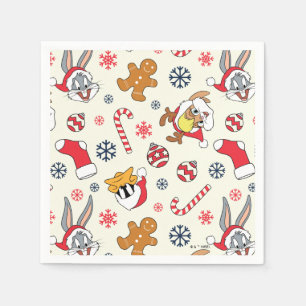 BUGS BUNNY™, DAFFY DUCK™ & Lola Christmas Pattern Napkins
