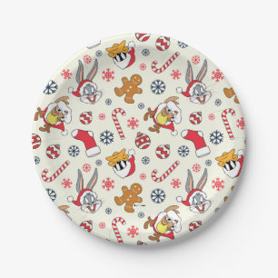 BUGS BUNNY™, DAFFY DUCK™ & Lola Christmas Pattern Paper Plates