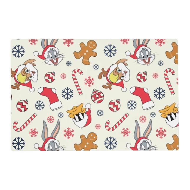 BUGS BUNNY™, DAFFY DUCK™ & Lola Christmas Pattern Placemat (Front)