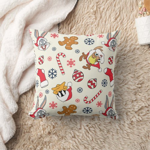 BUGS BUNNY™, DAFFY DUCK™ &amp; Lola Christmas Pattern Throw Pillow