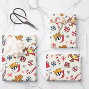 BUGS BUNNY™, DAFFY DUCK™ & Lola Christmas Pattern Wrapping Paper Sheets