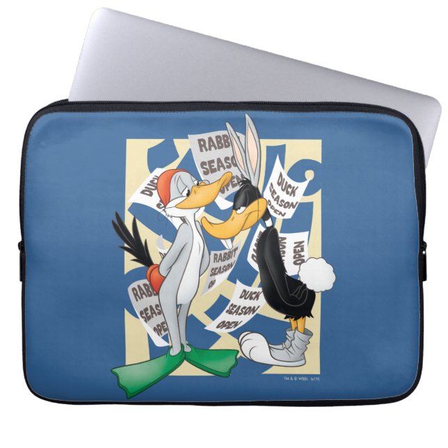 BUGS BUNNY™ & DAFFY DUCK™ Ready For Hunting Season Laptop Sleeve (Front)