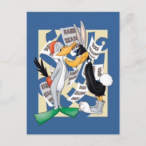 BUGS BUNNY  DAFFY DUCK Ready For Hunting Season Postcard