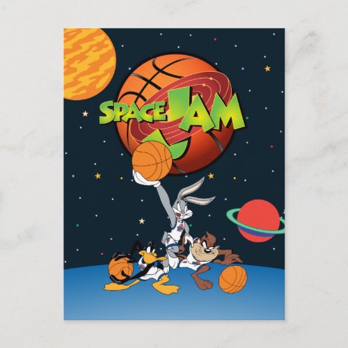 BUGS BUNNY DAFFY DUCK  TAZ SPACE JAM Logo Invitation Postcard