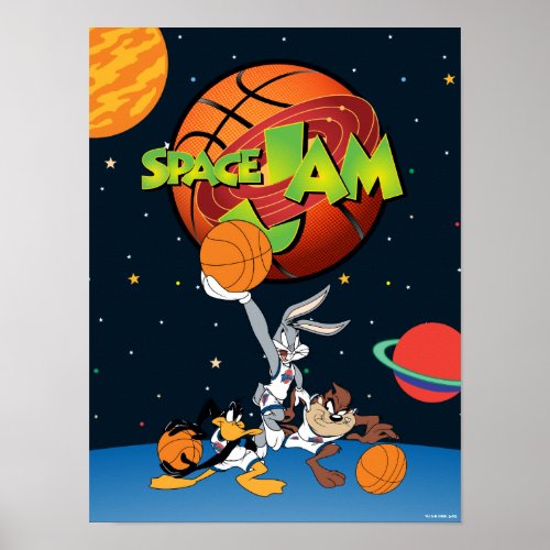 BUGS BUNNY DAFFY DUCK  TAZ SPACE JAM Logo Poster