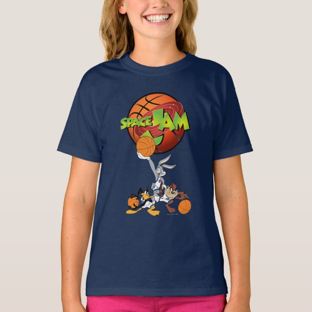BUGS BUNNY™, DAFFY DUCK™, & TAZ™ SPACE JAM™ Logo T-Shirt (Front)