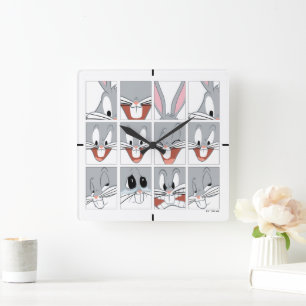 BUGS BUNNY™ Expression Blocks Square Wall Clock
