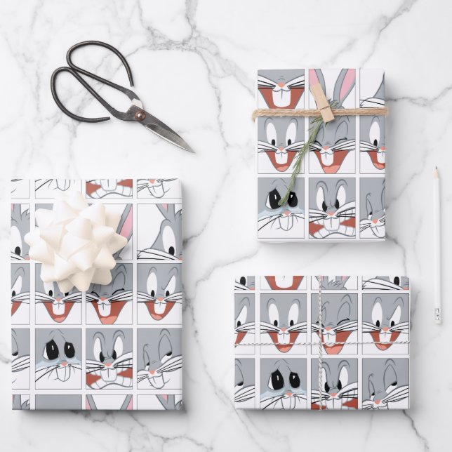 BUGS BUNNY™ Expression Blocks Wrapping Paper Sheets (Front)