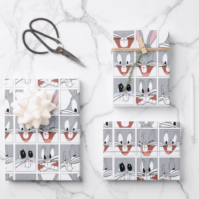 BUGS BUNNY™ Expression Blocks Wrapping Paper Sheets | Zazzle