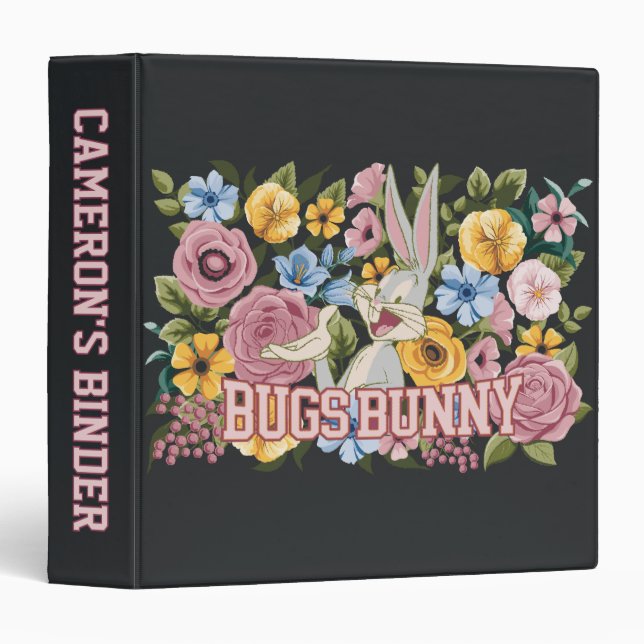 BUGS BUNNY™ Floral Embroidery Graphic 3 Ring Binder (Front/Spine)