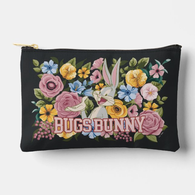BUGS BUNNY™ Floral Embroidery Graphic Accessory Pouch (Front)