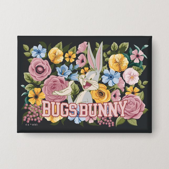BUGS BUNNY™ Floral Embroidery Graphic Button (Front)