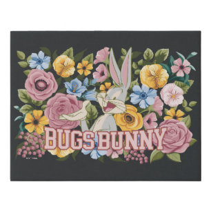 BUGS BUNNY™ Floral Embroidery Graphic Faux Canvas Print