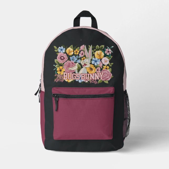 BUGS BUNNY™ Floral Embroidery Graphic Printed Backpack (Front)