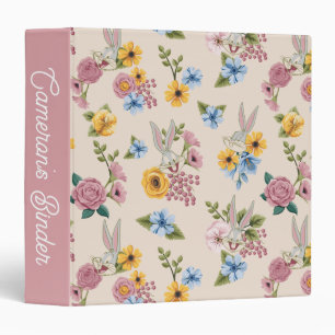 BUGS BUNNY™ Floral Embroidery Pattern 3 Ring Binder