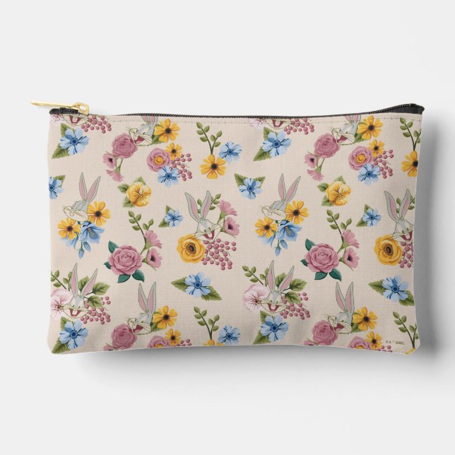 BUGS BUNNY™ Floral Embroidery Pattern Accessory Pouch (Front)