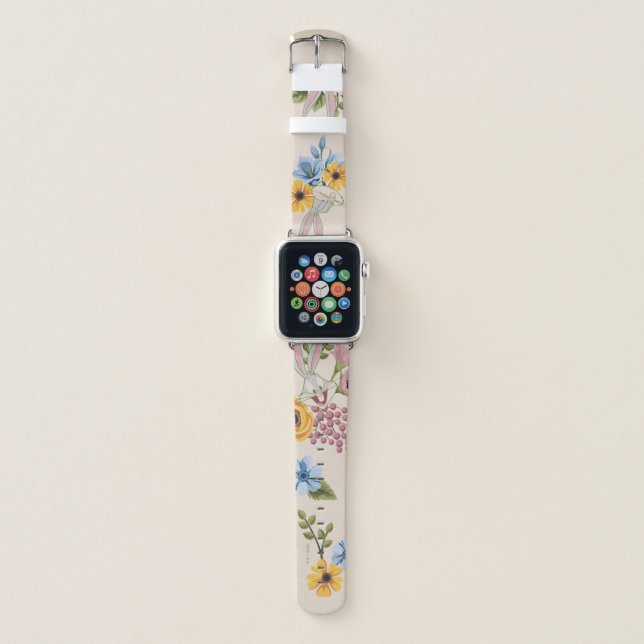 BUGS BUNNY™ Floral Embroidery Pattern Apple Watch Band (Front)