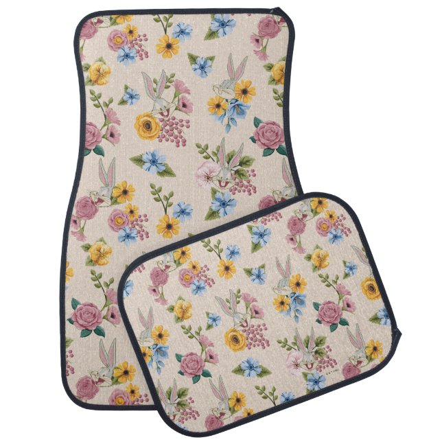 BUGS BUNNY™ Floral Embroidery Pattern Car Floor Mat (Set)
