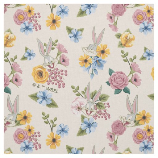 BUGS BUNNY™ Floral Embroidery Pattern Fabric