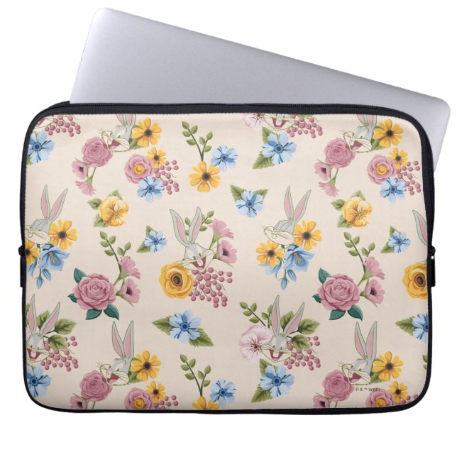 BUGS BUNNY™ Floral Embroidery Pattern Laptop Sleeve (Front)