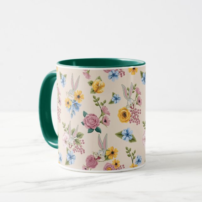 BUGS BUNNY™ Floral Embroidery Pattern Mug (Front Left)
