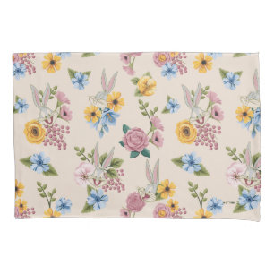 BUGS BUNNY™ Floral Embroidery Pattern Pillow Case