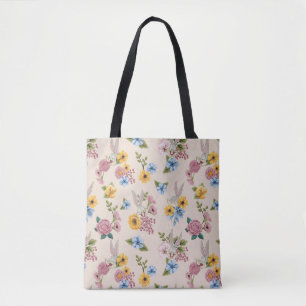 BUGS BUNNY™ Floral Embroidery Pattern Tote Bag