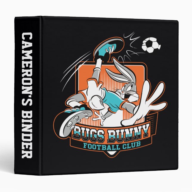 BUGS BUNNY™ Football Club Badge 3 Ring Binder (Front/Spine)