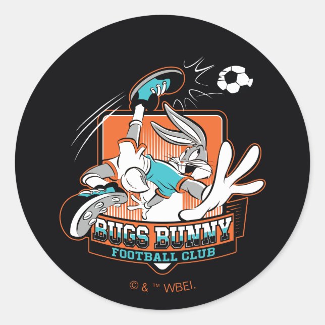 BUGS BUNNY™ Football Club Badge Classic Round Sticker (Front)
