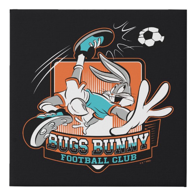 BUGS BUNNY™ Football Club Badge Faux Canvas Print (Front)