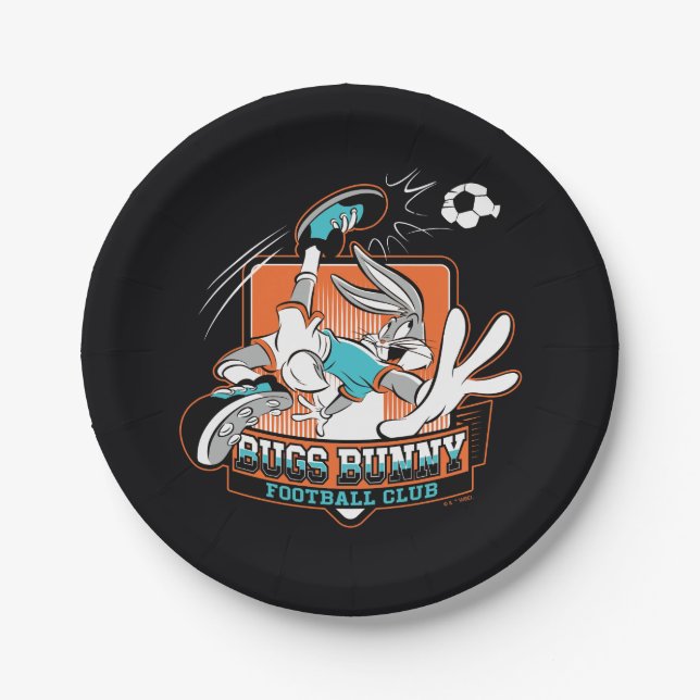 BUGS BUNNY™ Football Club Badge Paper Plates (Front)