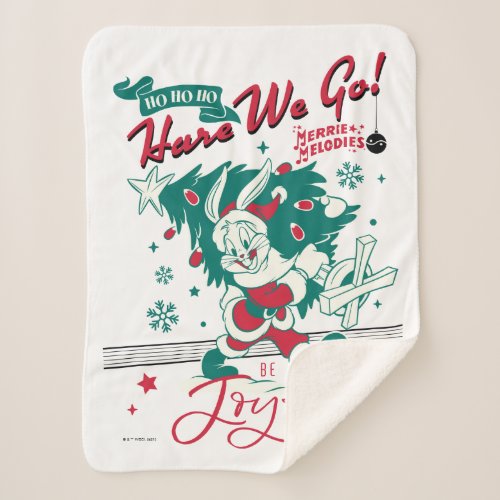 BUGS BUNNY _ Ho Ho Ho Hare We Go Sherpa Blanket