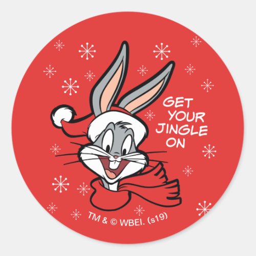 BUGS BUNNY Holiday Cheer Classic Round Sticker