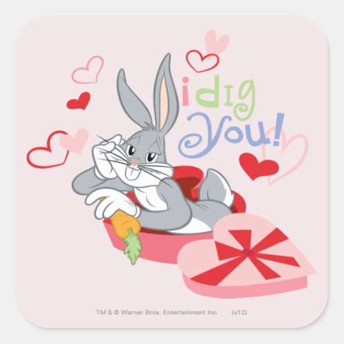 BUGS BUNNY I Dig You Square Sticker