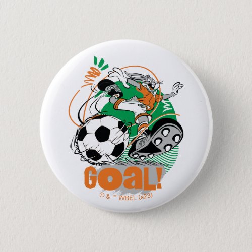 BUGS BUNNY Kicking Soccer Goal Button