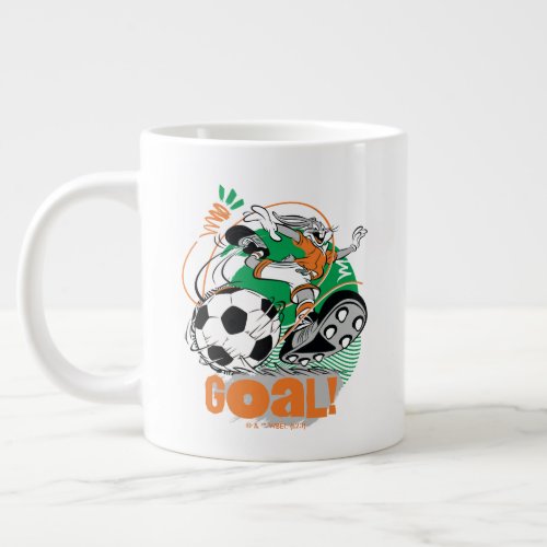 BUGS BUNNY Kicking Soccer Goal Giant Coffee Mug