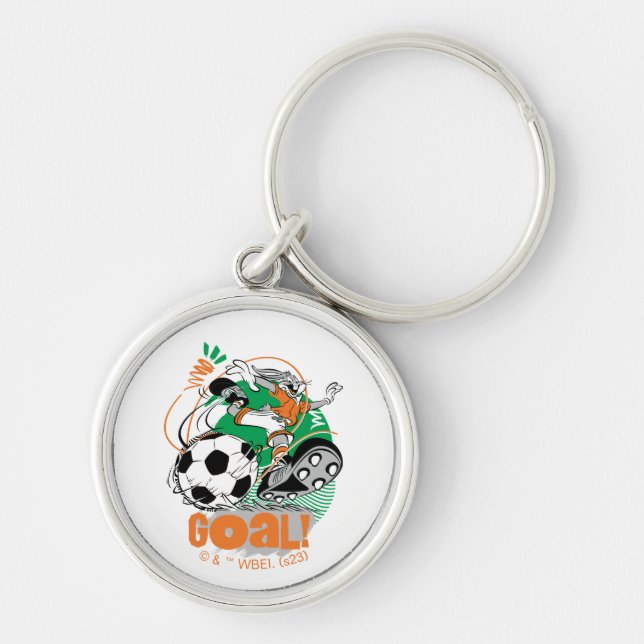 BUGS BUNNY™ Kicking Soccer Goal Keychain (Front)
