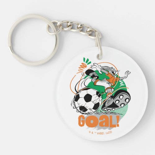 BUGS BUNNY Kicking Soccer Goal Keychain