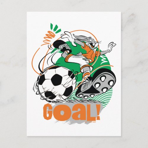 BUGS BUNNYâ Kicking Soccer Goal Postcard