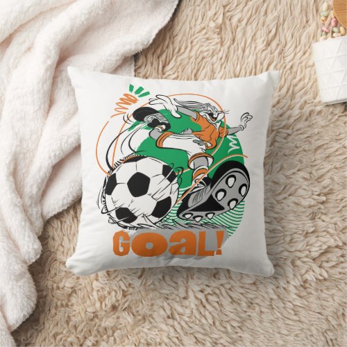 BUGS BUNNY Kicking Soccer Goal Throw Pillow