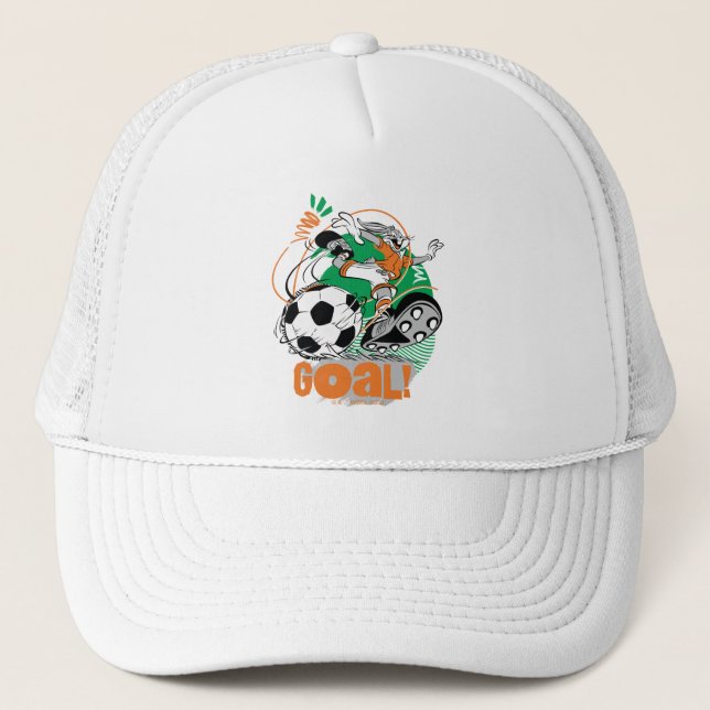 BUGS BUNNY™ Kicking Soccer Goal Trucker Hat (Front)