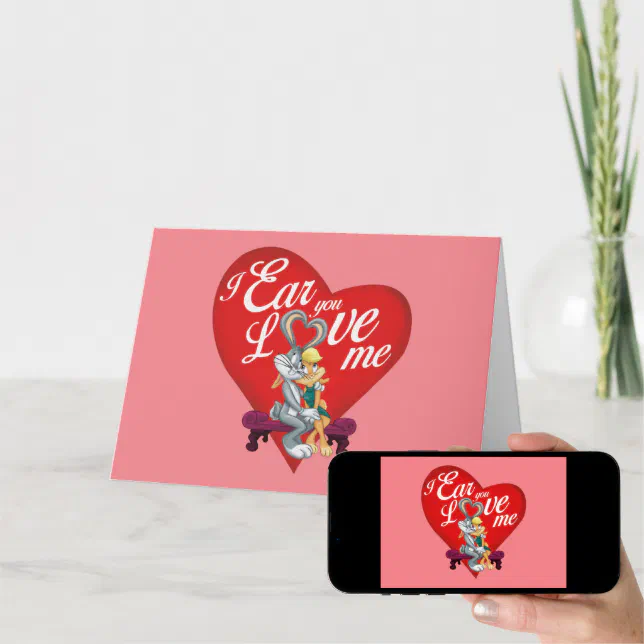 Bugs Bunny™ And Lola Bunny I Ear You Love Me Holiday Card Zazzle