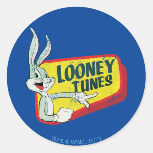 BUGS BUNNY™ LOONEY TUNES™ Retro Patch Classic Round Sticker