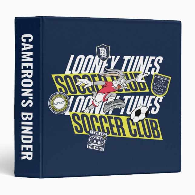 BUGS BUNNY™ LOONEY TUNES™ Soccer Club 3 Ring Binder (Front/Spine)