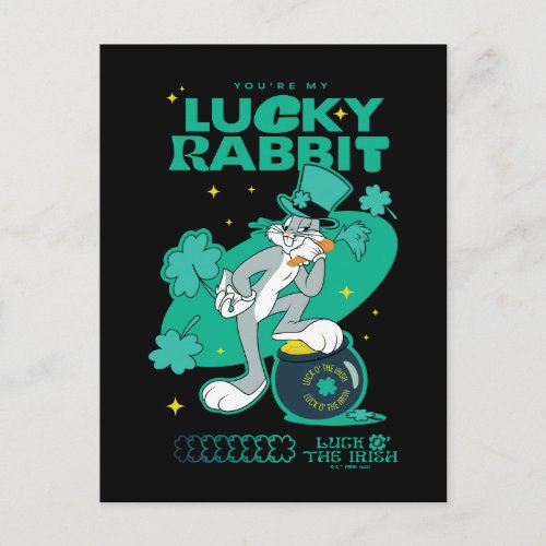BUGS BUNNY Lucky Rabbit Postcard